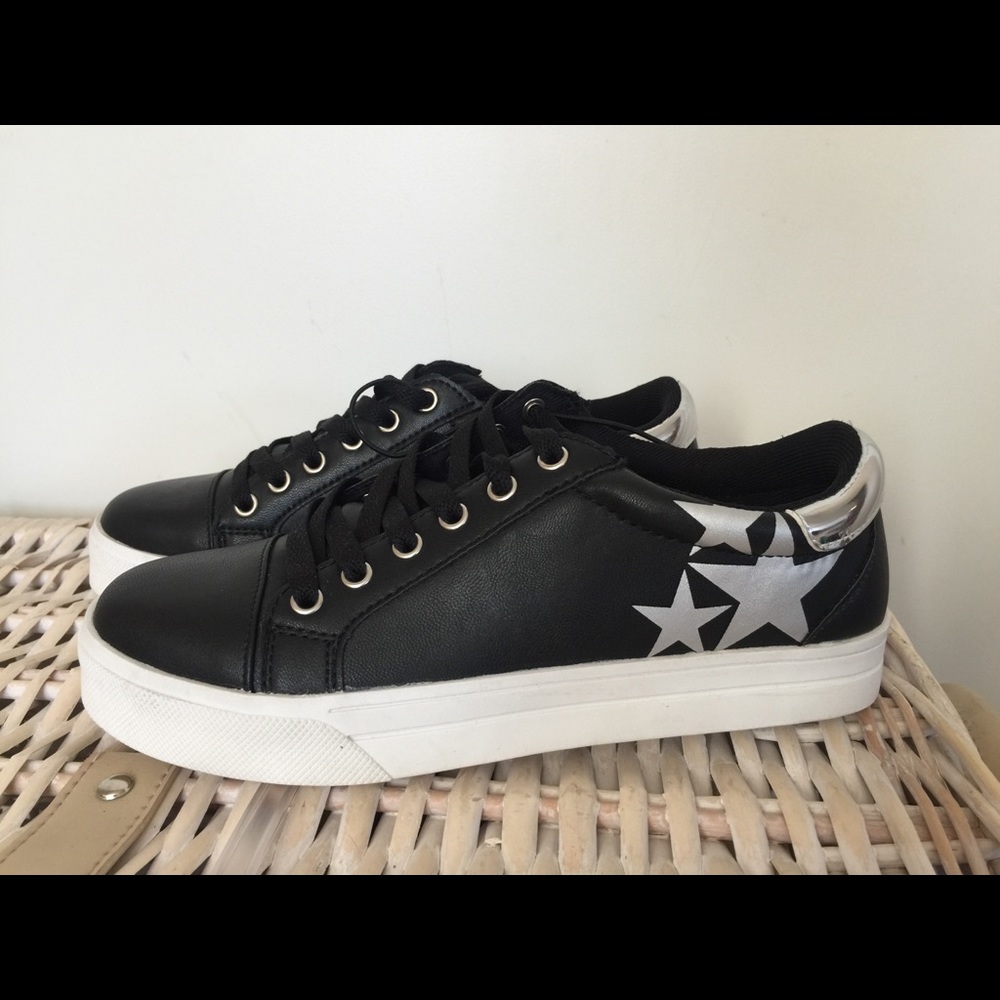 AZ Black Sneakers (leather look like Converse)